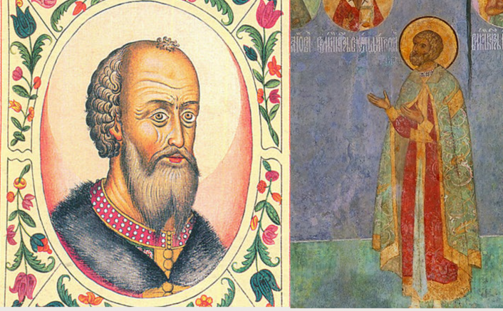 Василий Дмитриевич. Портреты из Архангельского собора (справа) и из царского титулярника (слева).